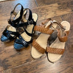 Size 7 women’s summer spring wedge block heels